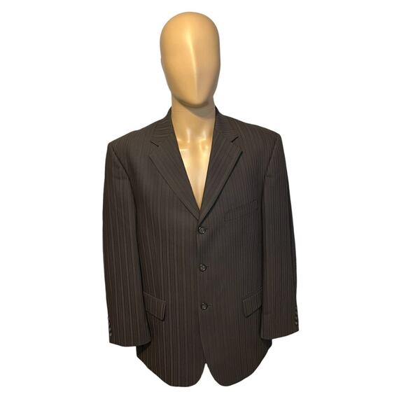 Pronto-Uomo 100% Wool Super 100's Suit Pants Mens Size 40 S Gray Pinstripe - Picture 4 of 15